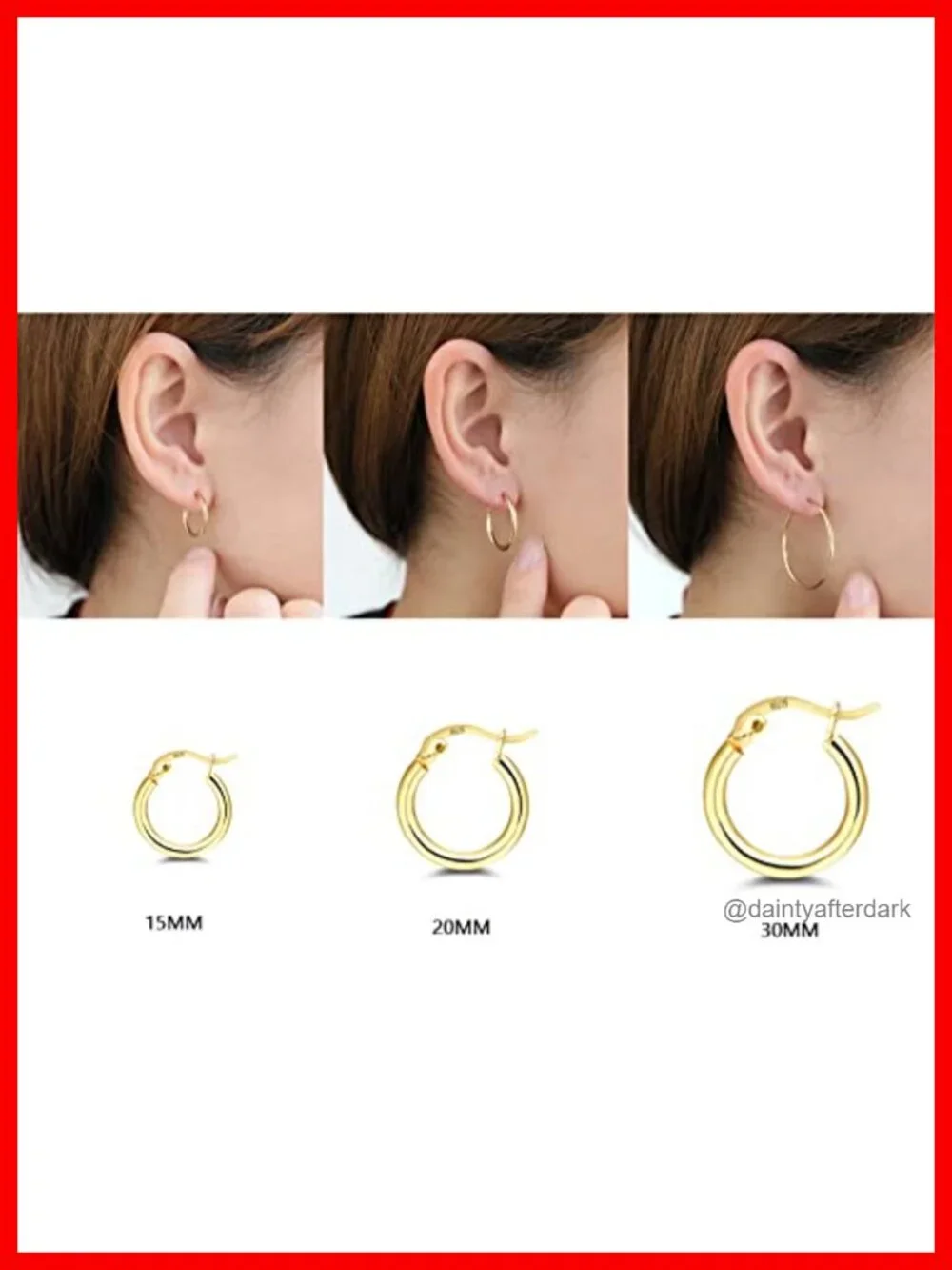 3 Pairs Gold Hoop Earrings Set 14K Gold Plated 925 Sterling Silver Post